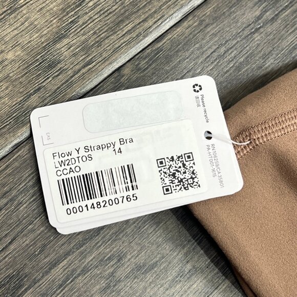 Lululemon NWT Flow Y Strappy Bra Nulu Cacao - Picture 9 of 12